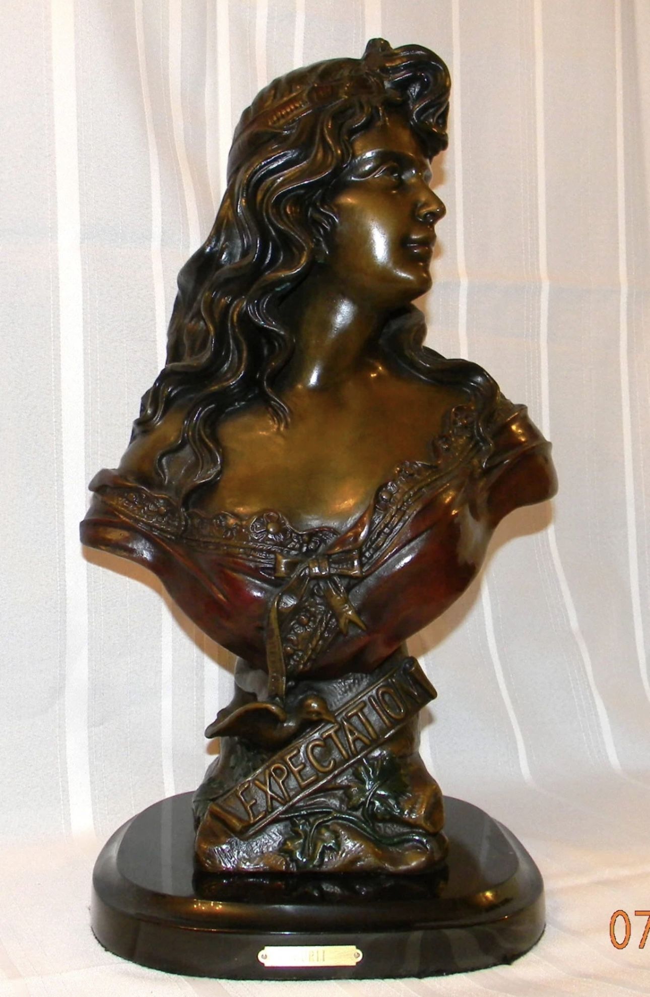 Art Collectible Gurli Woman Statue Torso - Head Figure - “Expectations” Signed, Mid Century