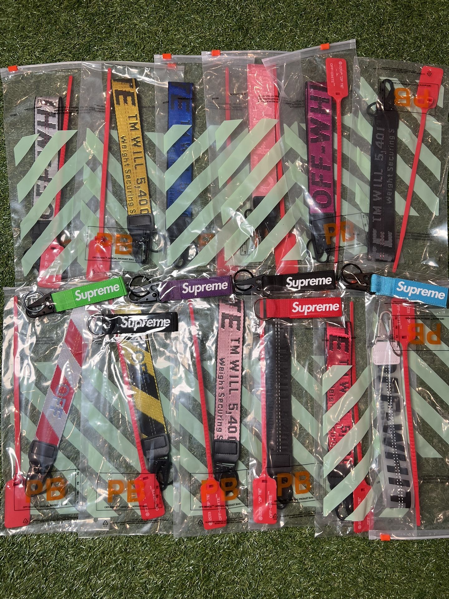Off White and Supreme Keychains 