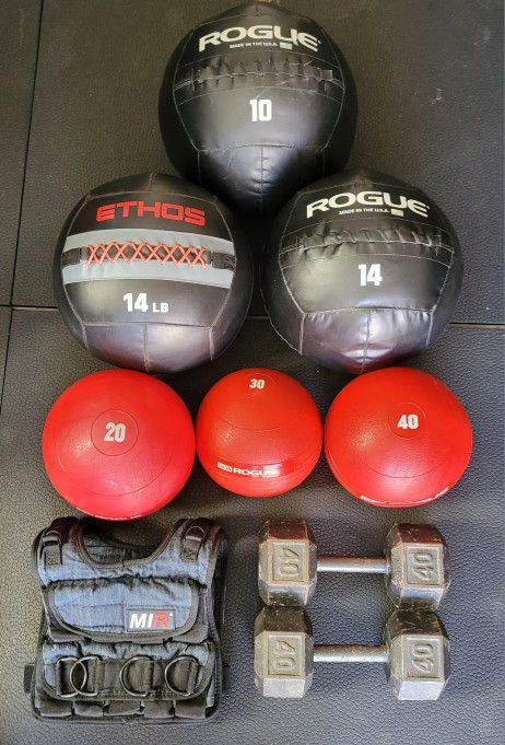 READ DESCRIPTION Rogue Ethos Medicine Ball Slam Weights Dumbbells Weight Vest Weighted Gym Equipment