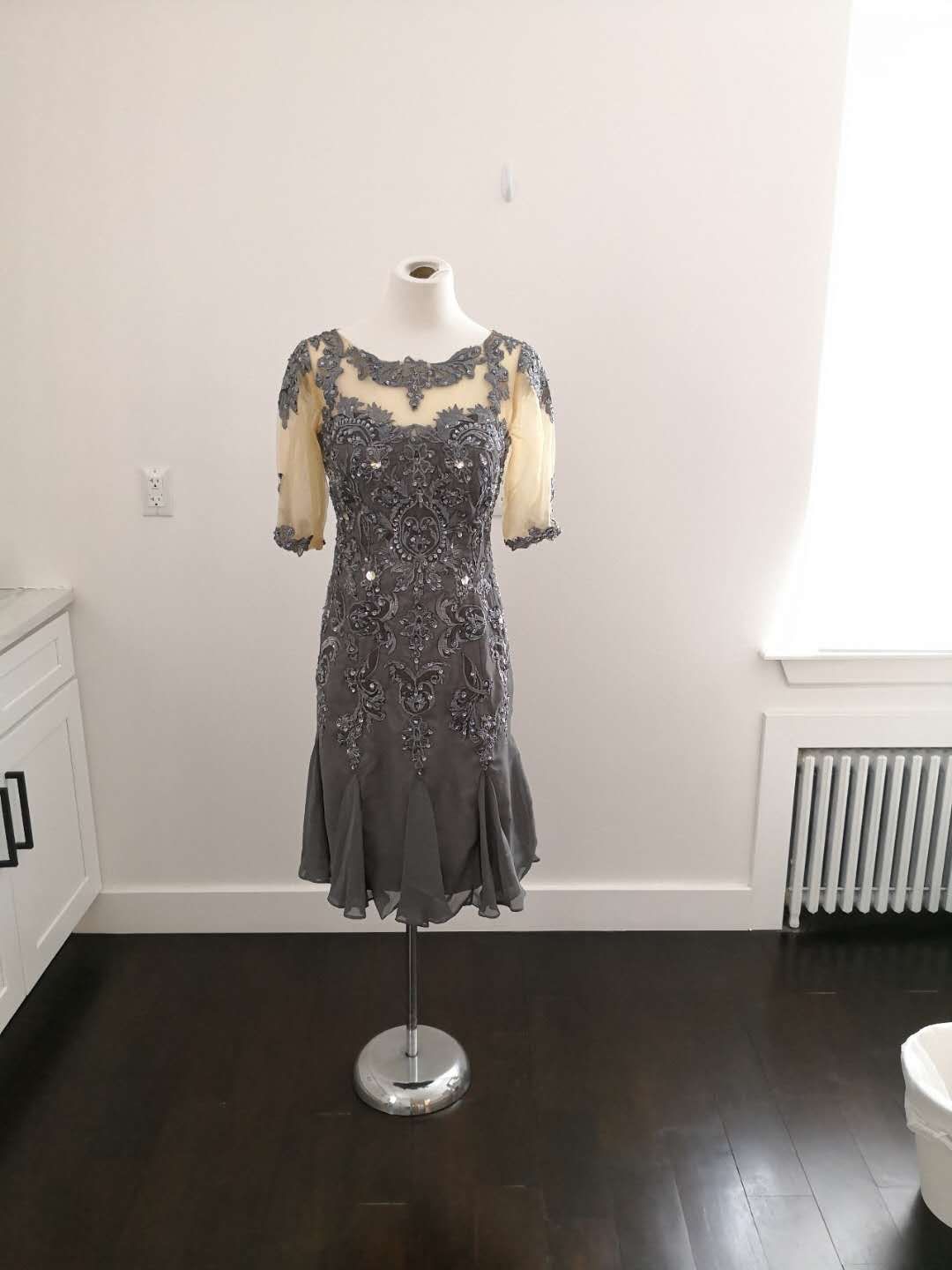 New Sz14 Short Charcoal Mother Of the Bride Formal Dress