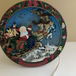Bradford Exchange A Visit From Saint Nick 1996 Lighted Plate