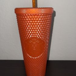 NWT Starbucks Orange Studded Tumbler