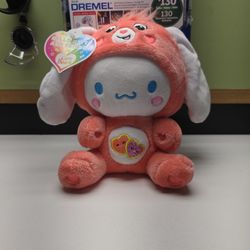 Care Bears - Cinnamoroll Dressed As Love-a-Lot Bear 8" Fun-Size Plush, Pink 7024