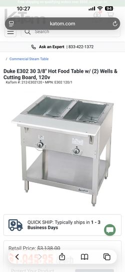 Hot food table