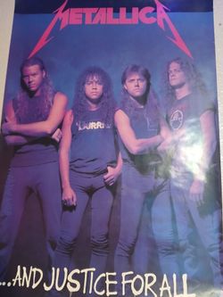 1988 Metallica Promotional Poster 30x20 Excellent Condition (And Justice for All)