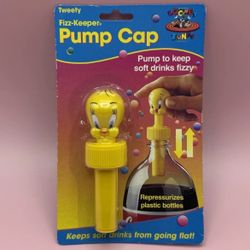 Warner Brothers 1994 Looney Tunes Tweety Fizz Keeper Pump Cap For Soda