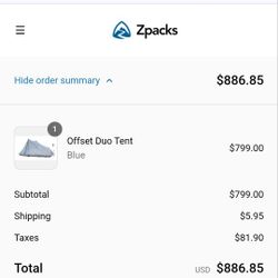 Zpacks Offset Duo Dyneema Backpacking Tent