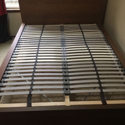 Queen Bed Frame With Slats (No Mattress)