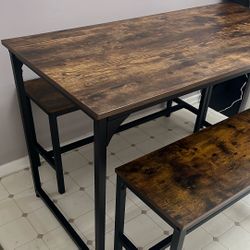 Dining Room Table And 2 Benches
