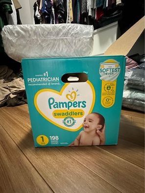 66 new, unopened Size 1 Pampers Swaddlers