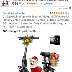 Electric Scooter with Seat for Adults