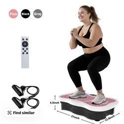 Pink High-Power Vibration Plate Exercise Machine