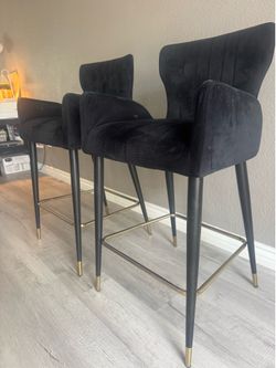 Black velvet bar stools