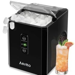 Aeitto Ice Makers Countertop, 9 Cubes Release in 6 Mins, 26Lbs/24H, Black   Open box item appears new!  The Aeitto Ice Makers Countertop is a sleek an