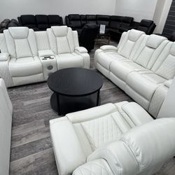 Power Recliner 3Pcs Living Room Set with Bluetooth Speaker and Lights 