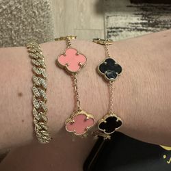 Black clover Bracelet 14k Gold 