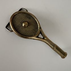 Solid Brass Tennis Racket Belt Buckle