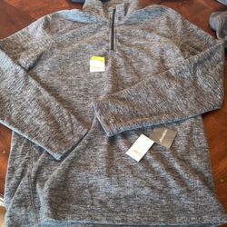 Eddie Bauer Grey Half Zip Fleece Pullover Size Medium 