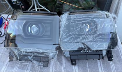 14-17 GMC Sierra Black Clear Reflector Projector Headlights