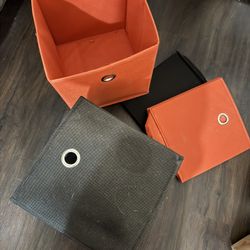 Set Of 4 Cloth Storage Boxes 