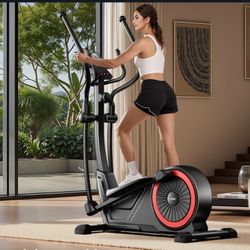 Elliptical Machine for Home, Elliptical Exercise Machine with 8 Levels Resistance & Pulse Rate Grips