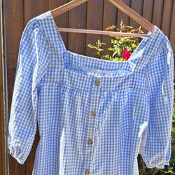NWT_Women's Sunny Leigh (Medium) Blue & White Blouse. PERFECT FOR SPRING!