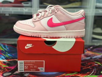 Size 5.5 (GS) - Nike Dunk Low Triple Pink - $80