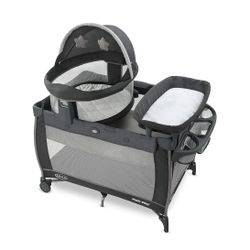Graco Pack n Play Dome LX Playard with Baby Bassinet Lightweight Portable Crib
