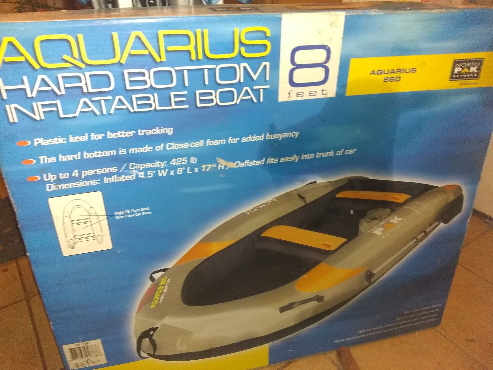Aquarius hard bottom 860 inflatable boat