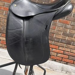 17 Inch Schleese Infinity Black Medium Wide Dressage English Horse Saddle