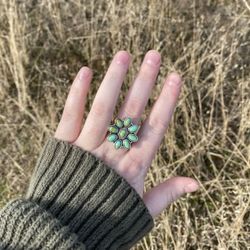 FAUX TURQUOISE CLUSTER RING