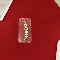 Clear iPhone Case With Rhinestone Decor Strap Clear  / 6 / 6 S