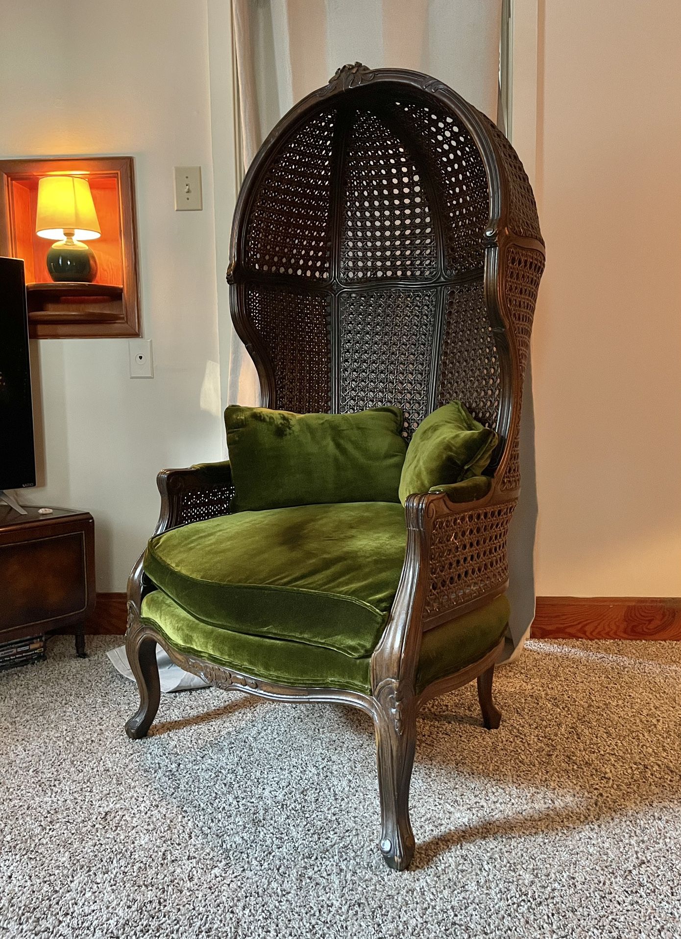French Louis XV Doubled Caned Porters Chair - Circa 1960s