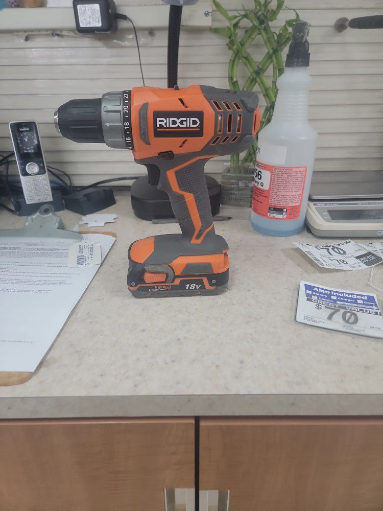 Ridgid Drill With Battery