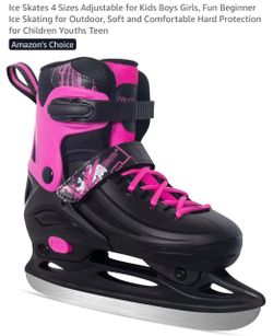 Ice Skates 4 Sizes Adjustable for Kids Boys Girls