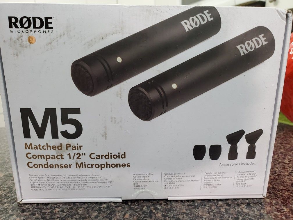 Rode drums pair cardiod microphones,m5.