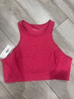 Outdoor Voices Raspberry Heather High Neck Sports Bra