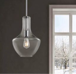 Glass Pendant Light Chrome Finish