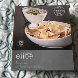 3 piece chip and dip server