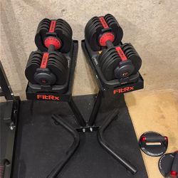 FitRx 52.5lb Dumbbells with stand