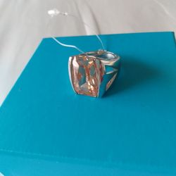 Lia Sophia Topaz Stainless Steel Ring