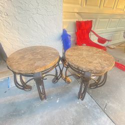 2 marble tables