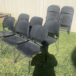 2 sets of black chairs.