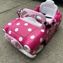 Disney Minnie Mouse Pink Electric Ride-On Car with Charger