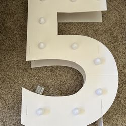 3ft Number 5 Battery Operated Marquee