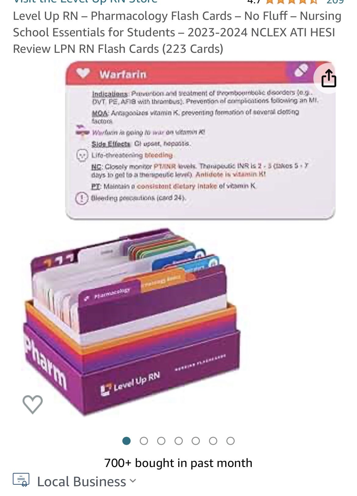 Level Up RN – Pharmacology Flash Cards – No Fluff – Nursing School Essentials for Students – 2023-2024 NCLEX ATI HESI Review LPN RN Flash Cards (223 C for Sale in Torrance, CA