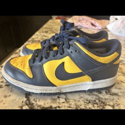 Boys Nike Dunks, Blue and Yellow, Size 4