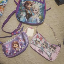 Toddler Girl Backback And 2 Pocketbooms 