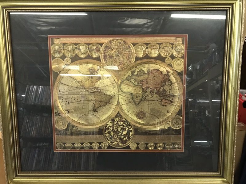 Adam Zurner Peter Schenk Planisphaerium Terrestre Gold Foil World Hemisphere Map