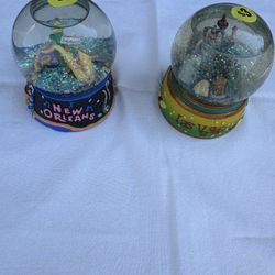 Las Vegas and New Orleans Snow Globes 